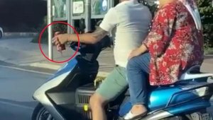 Trafikteki motosikletliye 'alkol' tepkisi