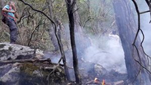 Kemer yangınında duman tüten noktalara 15 kilometre yürüyüp, müdahale ediyorlar