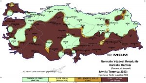 Temmuz haritası, 'şiddetli kuraklık' tehlikesini ortaya koydu