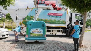 Alanya'ya yeni yer üstü çöp konteynerleri