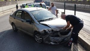 Alt geçit çıkışında kaza
