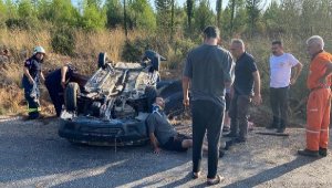 Takla atan otomobilde 2 yaralı