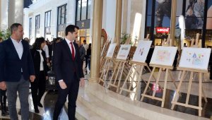 Depremzede çocukların resim sergisi açıldı