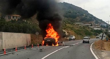 İstinat duvarına çarpıp alev alan otomobildeki Polonyalı 2 turist öldü