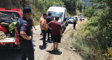 Kamyonet uçurumdan yuvarlandı