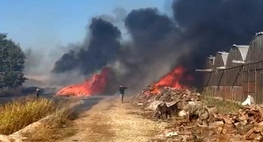 Sera artıklarından başlayan yangın seralara sıçradı