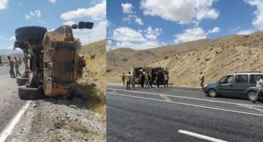 Van-Hakkari yolunda zırhlı araç devrildi