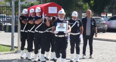 Kalp krizi sonucu hayatını kaybeden polis memuruna veda töreni