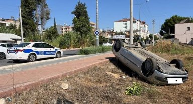 Otomobilin takla attığı kaza kamerada