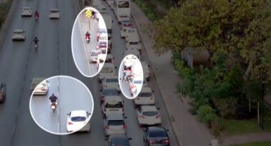 Antalya'da dron destekli trafik denetimi