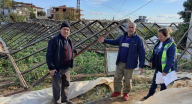 Alanya'da zarar gören seralarda hasar tespiti