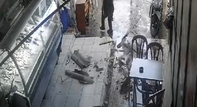 Tamir için çıktığı tavandan düştü, eşi son anda kurtuldu; o anlar kamerada
