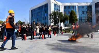 Belediyede yangın tatbikatı