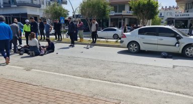 Otomobille motosiklet çarpıştı: 2 yaralı