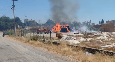 Samanlarda başlayan yangın büyümeden söndürüldü