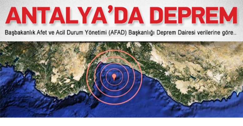 Akdeniz'de 3.1 büyüklüğünde deprem