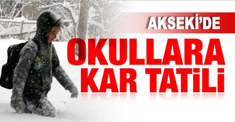 Akseki'de okullara kar tatili