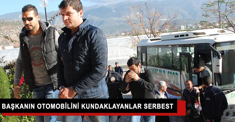 Başkanın otomobilini kundaklayanlar serbest