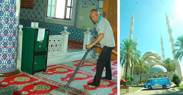 Camilerde bayram temizliği