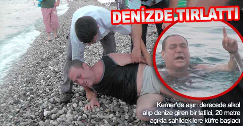 Denizde tırlattı