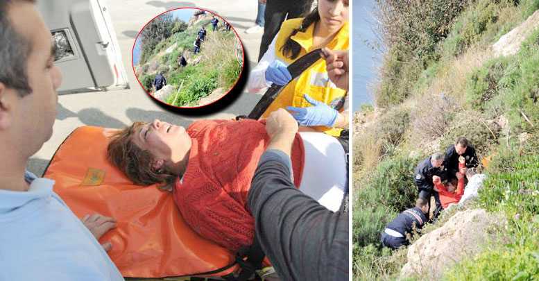 Eşine kızdı falezlerden atladı