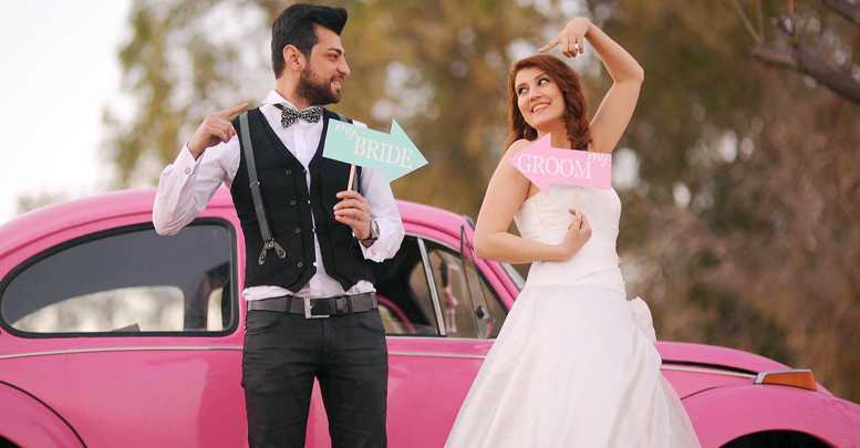 Evlilik sitesi için objektif karşısına