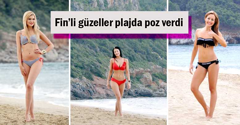 Fin’li güzeller plajda poz verdi