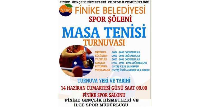 Finike’de masa tenisi