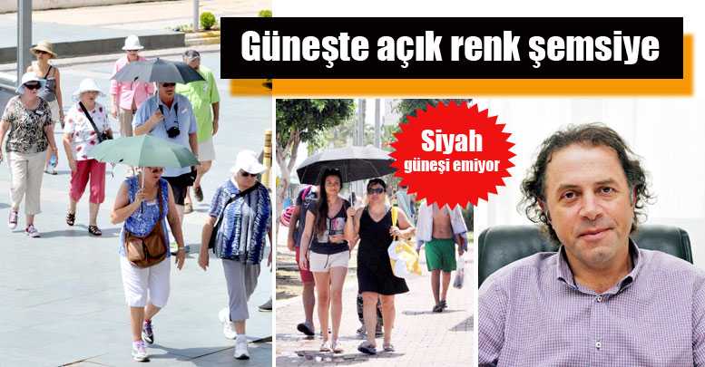 Güneşte açık renk şemsiye