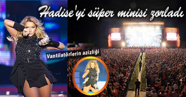 Hadise'yi süper minisi zorladı