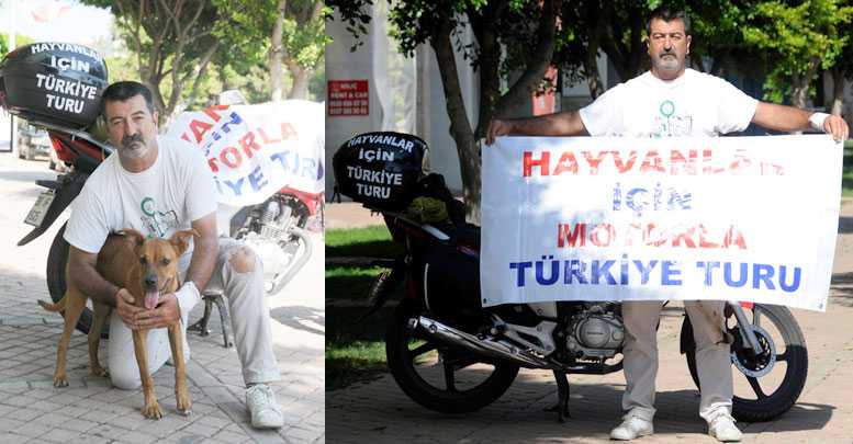 Hayvan hakları için dolaşıyor