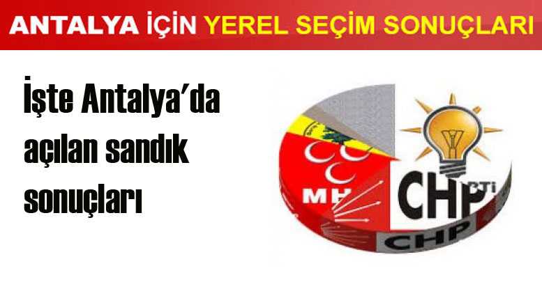 İşte Antalya'da açılan sandık sonuçları