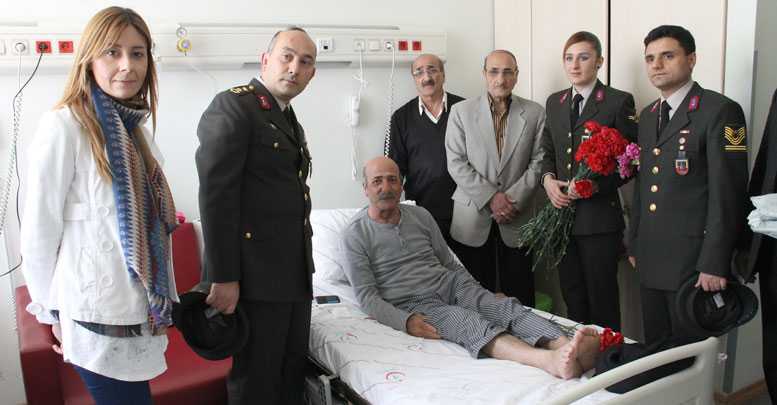 Jandarmadan kanser hastalarına ziyaret