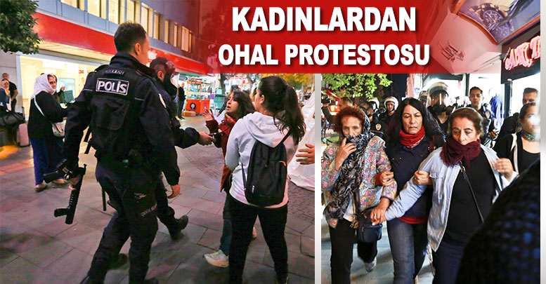 Kadınlardan OHAL protestosu