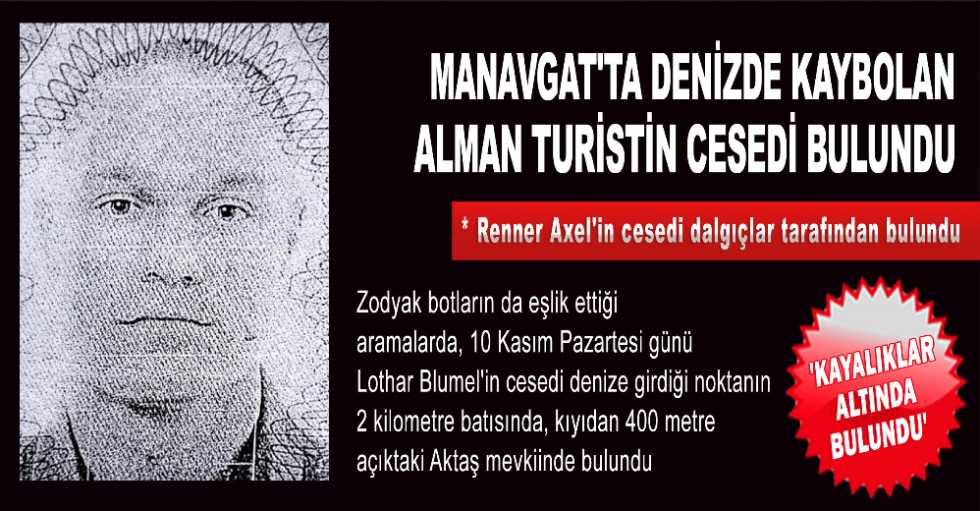 Manavgat'ta Denizde Kaybolan Alman Turistin Cesedi Bulundu