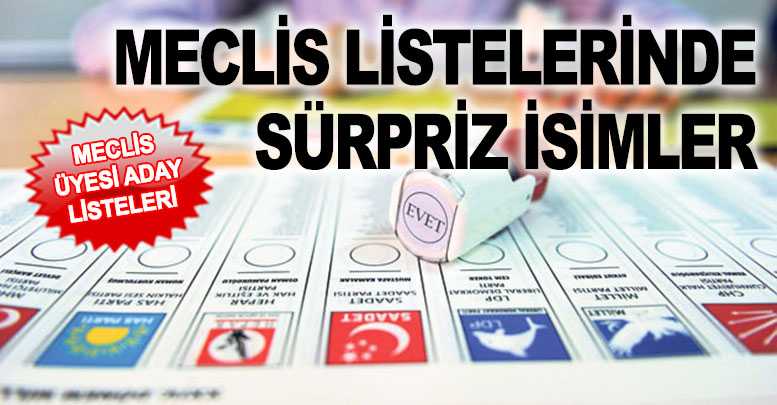 MECLİS ÜYESİ ADAY LİSTELERİ