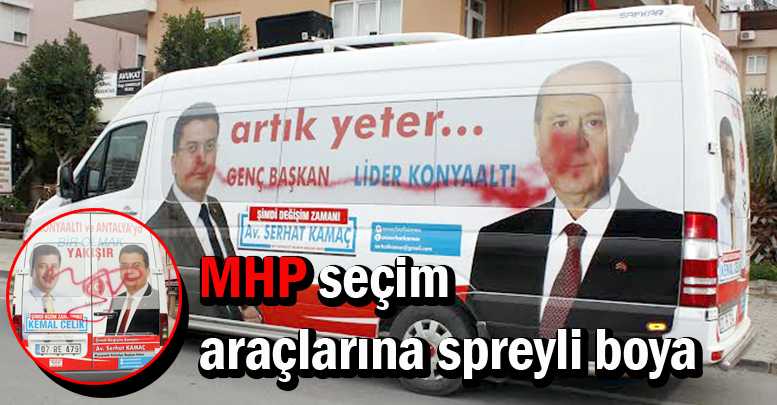 MHP seçim araçlarına spreyli boya