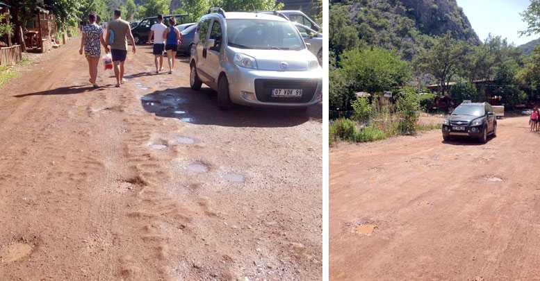 Olimpos yolu çamur dolu