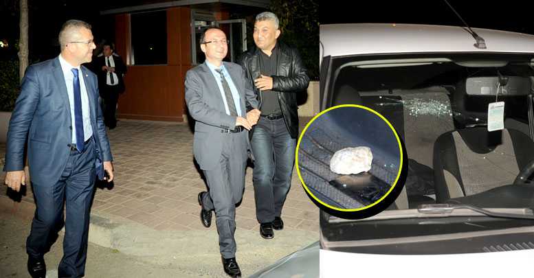 Öner’in konvoyuna taşlı saldırı