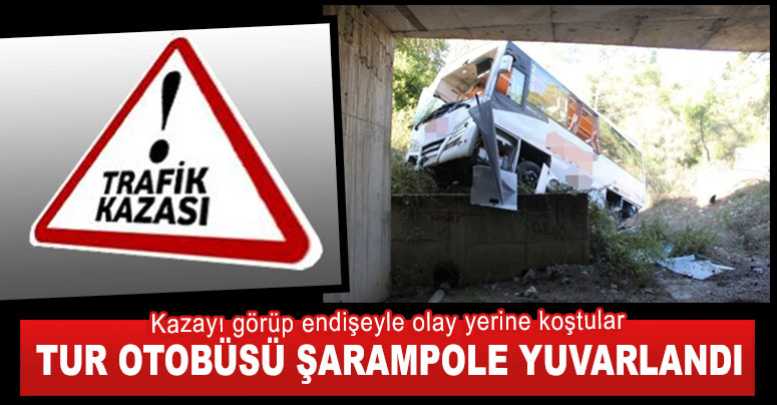 Otobüs Şarampole Yuvarlandı