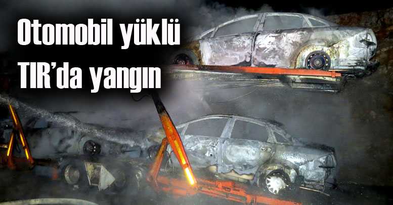 Otomobil yüklü TIR’da yangın