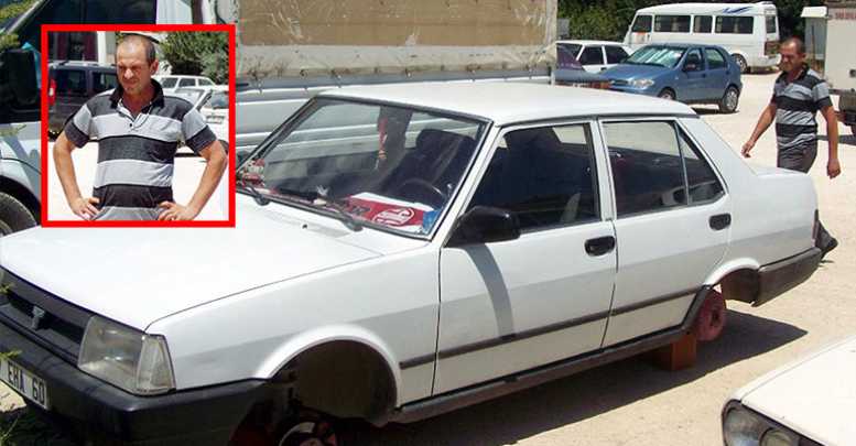 Otomobilinin 3 tekeri çalındı