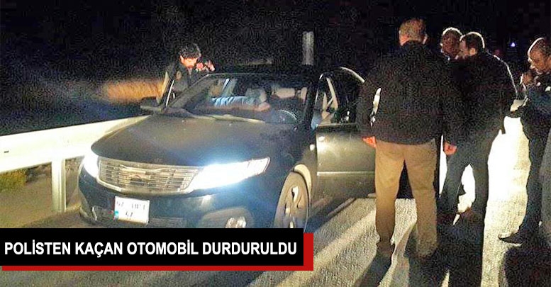 Polisten kaçan otomobil durduruldu