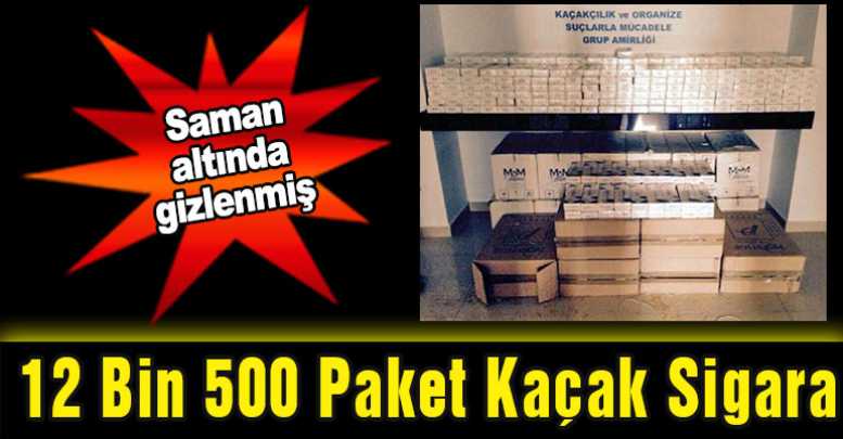 Saman altında 12 Bin 500 paket kaçak sigara