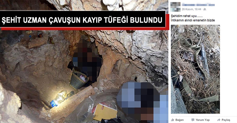 Şehit uzman çavuşun kayıp tüfeği bulundu