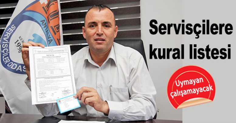 Servisçilere kural listesi