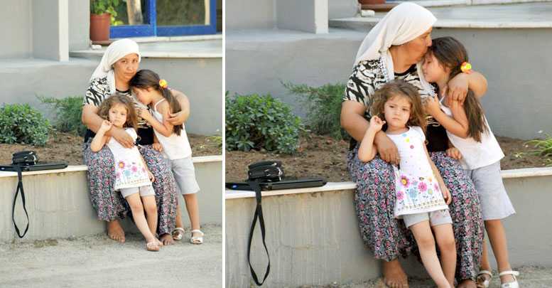 Torunlarını son anda kurtardı