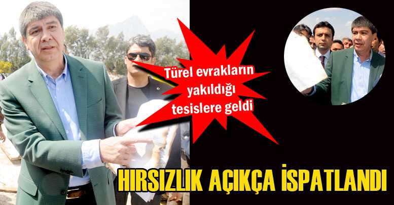 Türel evrakların yakıldığı tesislere geldi