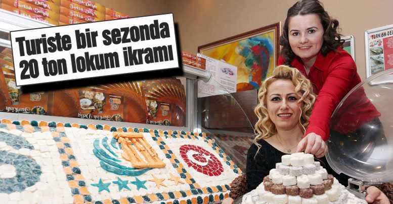 Turiste bir sezonda 20 ton lokum ikramı