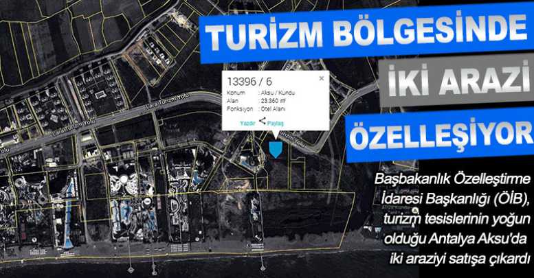 Turizm bölgesinde iki arazi özelleşiyor